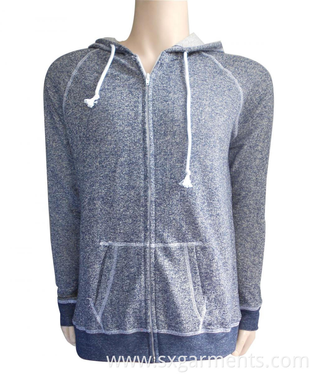 Lady's 60% cotton 40% polyester full zipper hoodies